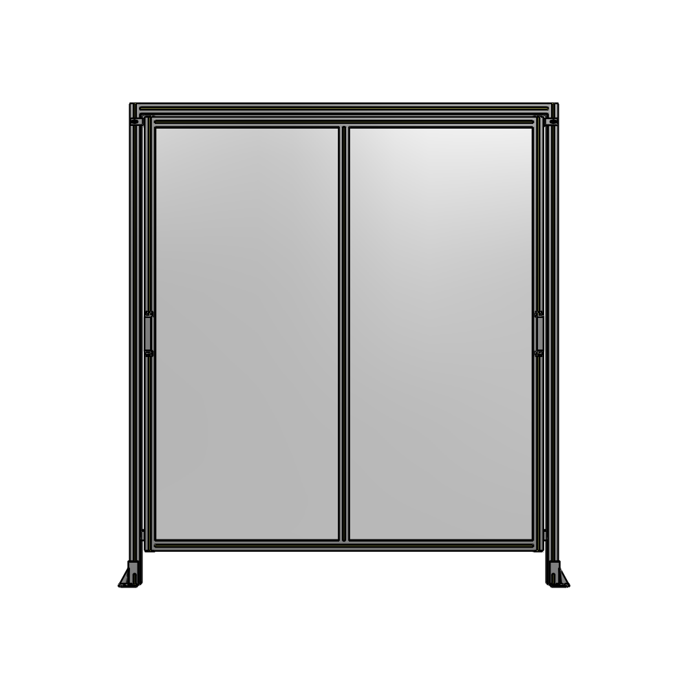 E6-2135-1900-0150-GYPTA DOUBLE REMOVABLE PANEL WITH LEGS AND A HEADER  2135MM X 1900MM 1/4" POLYCARBONATE, FULLY ASSEMBLED