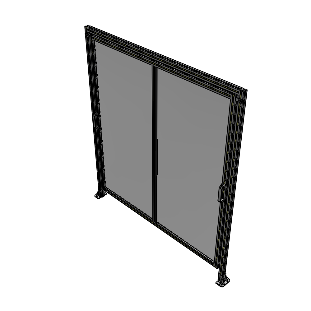 E6-2135-1900-0150-GYPTA DOUBLE REMOVABLE PANEL WITH LEGS AND A HEADER  2135MM X 1900MM 1/4" POLYCARBONATE, FULLY ASSEMBLED