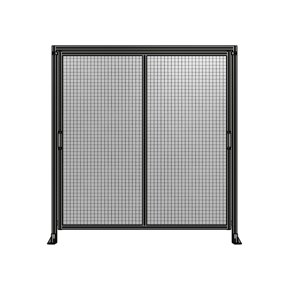 E6-2135-2000-0150-GYMTA DOUBLE REMOVABLE PANEL WITH LEGS AND A HEADER  2135MM X 2000MM 1" MESH, FULLY ASSEMBLED