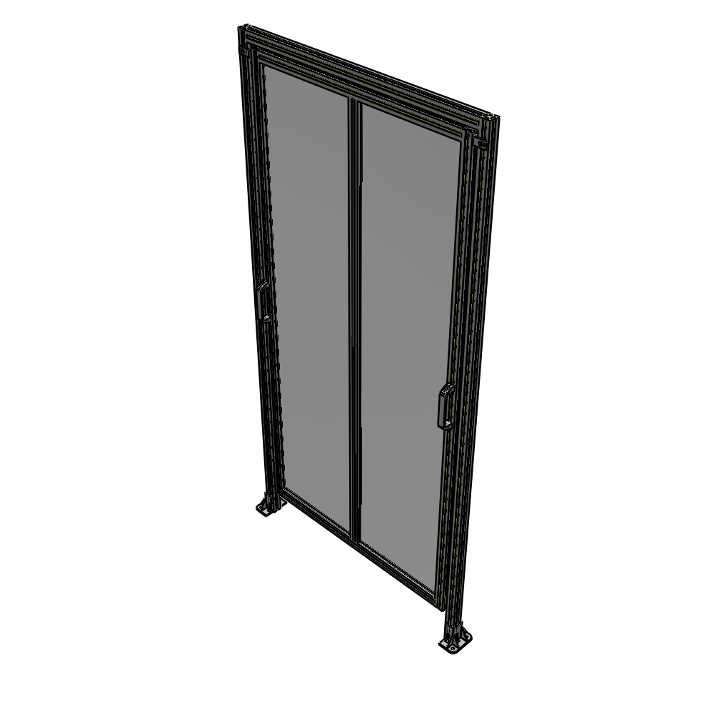 E6-2400-1200-0150-GYPTA DOUBLE REMOVABLE PANEL WITH LEGS AND A HEADER  2400MM X 1200MM 1/4" POLYCARBONATE, FULLY ASSEMBLED