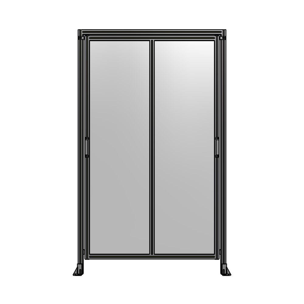 E6-2400-1450-0150-GYPTA DOUBLE REMOVABLE PANEL WITH LEGS AND A HEADER  2400MM X 1450MM 1/4" POLYCARBONATE, FULLY ASSEMBLED