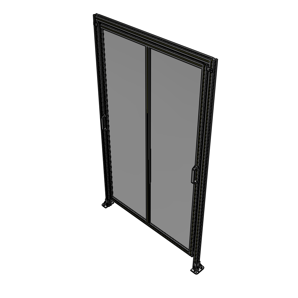 E6-2400-1450-0150-GYPTA DOUBLE REMOVABLE PANEL WITH LEGS AND A HEADER  2400MM X 1450MM 1/4" POLYCARBONATE, FULLY ASSEMBLED