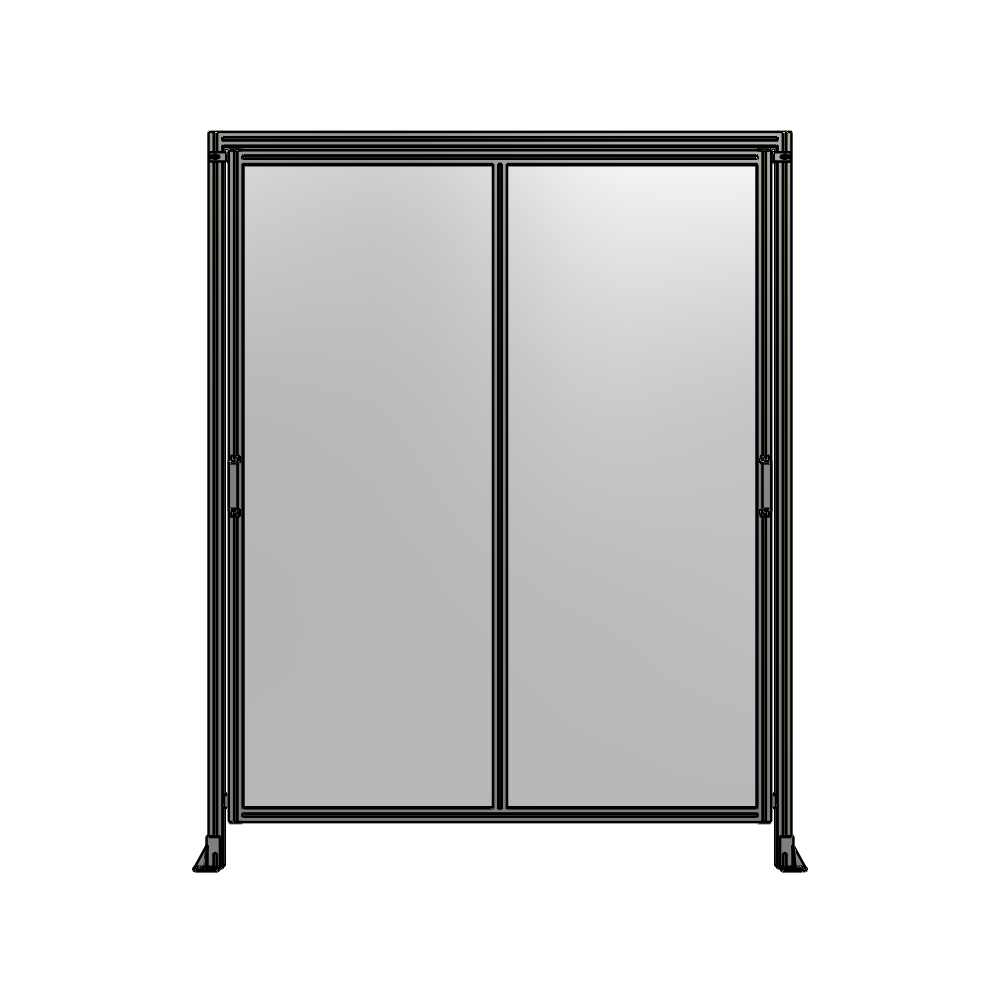 E6-2400-1900-0150-GYPTA DOUBLE REMOVABLE PANEL WITH LEGS AND A HEADER  2400MM X 1900MM 1/4" POLYCARBONATE, FULLY ASSEMBLED