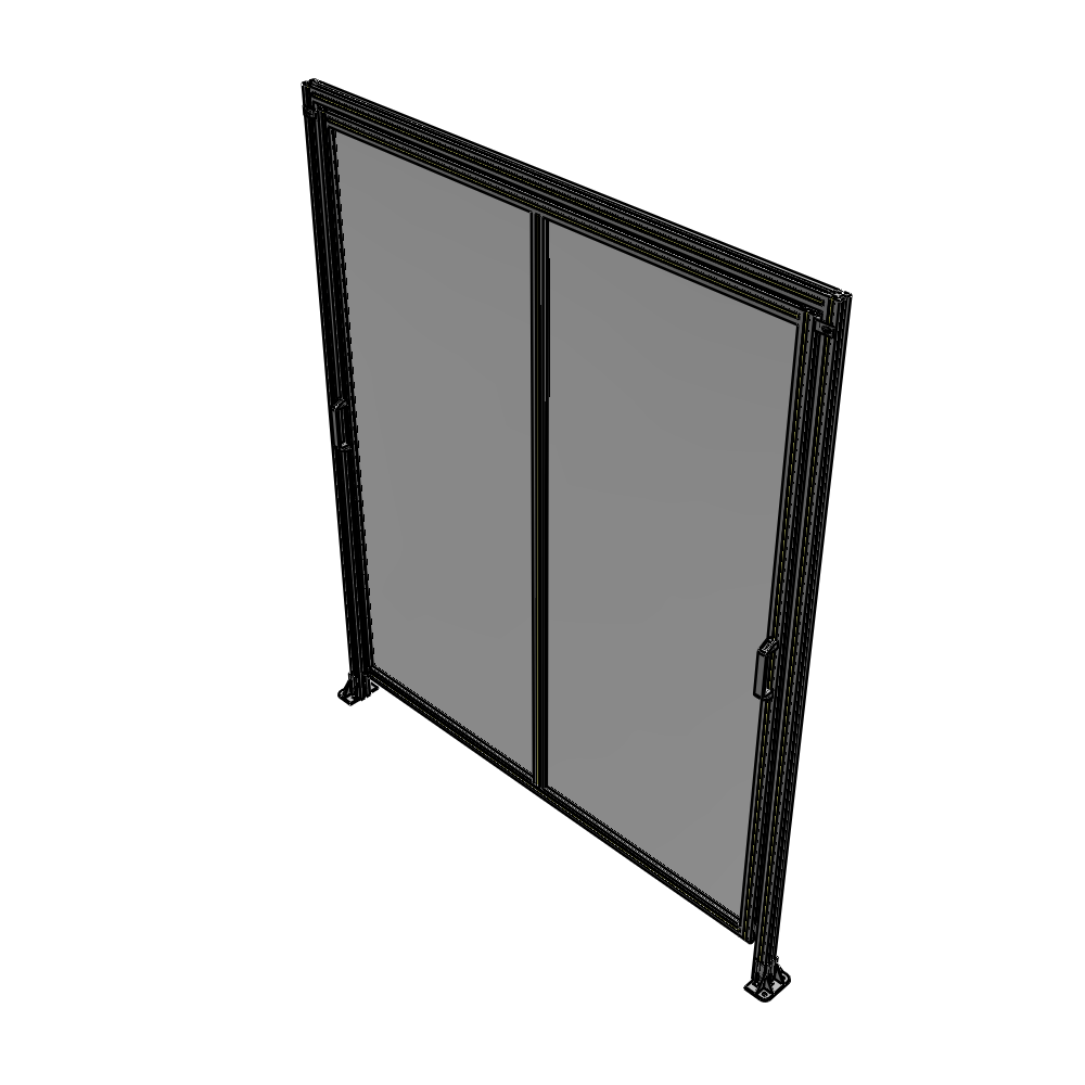 E6-2400-2000-0150-GYPTA DOUBLE REMOVABLE PANEL WITH LEGS AND A HEADER  2400MM X 2000MM 1/4" POLYCARBONATE, FULLY ASSEMBLED