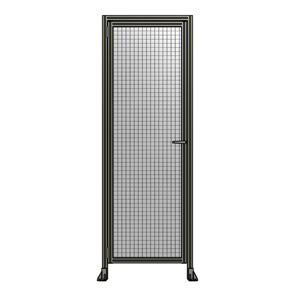 G1-2400-0820-0150-EYMTA DOOR WITH HEADER, HANDLE WITH INTERNAL EGRESS ON RIGHT 2400MM X 820MM 1" MESH, ASSEMBLED