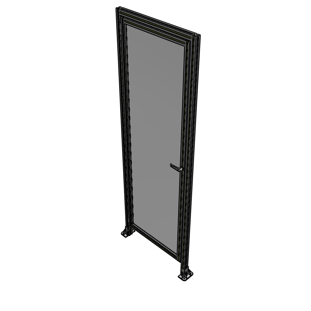 G1-2400-0820-0150-EYPTK DOOR WITH HEADER, HANDLE WITH INTERNAL EGRESS ON RIGHT 2400MM X 820MM 1/4" POLYCARBONATE, AS A KIT