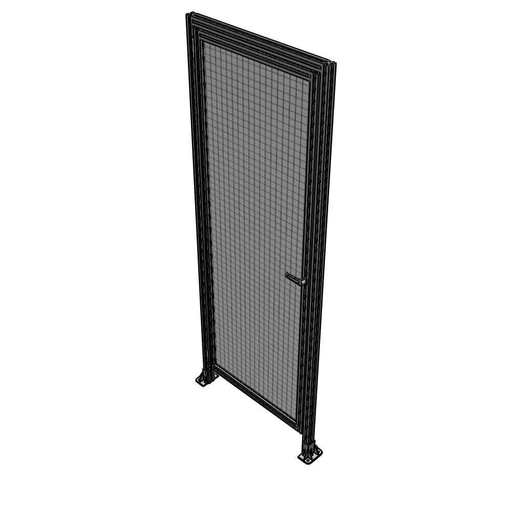 G1-2400-0900-0150-EYMTA DOOR WITH HEADER, HANDLE WITH INTERNAL EGRESS ON RIGHT 2400MM X 900MM 1" MESH, ASSEMBLED