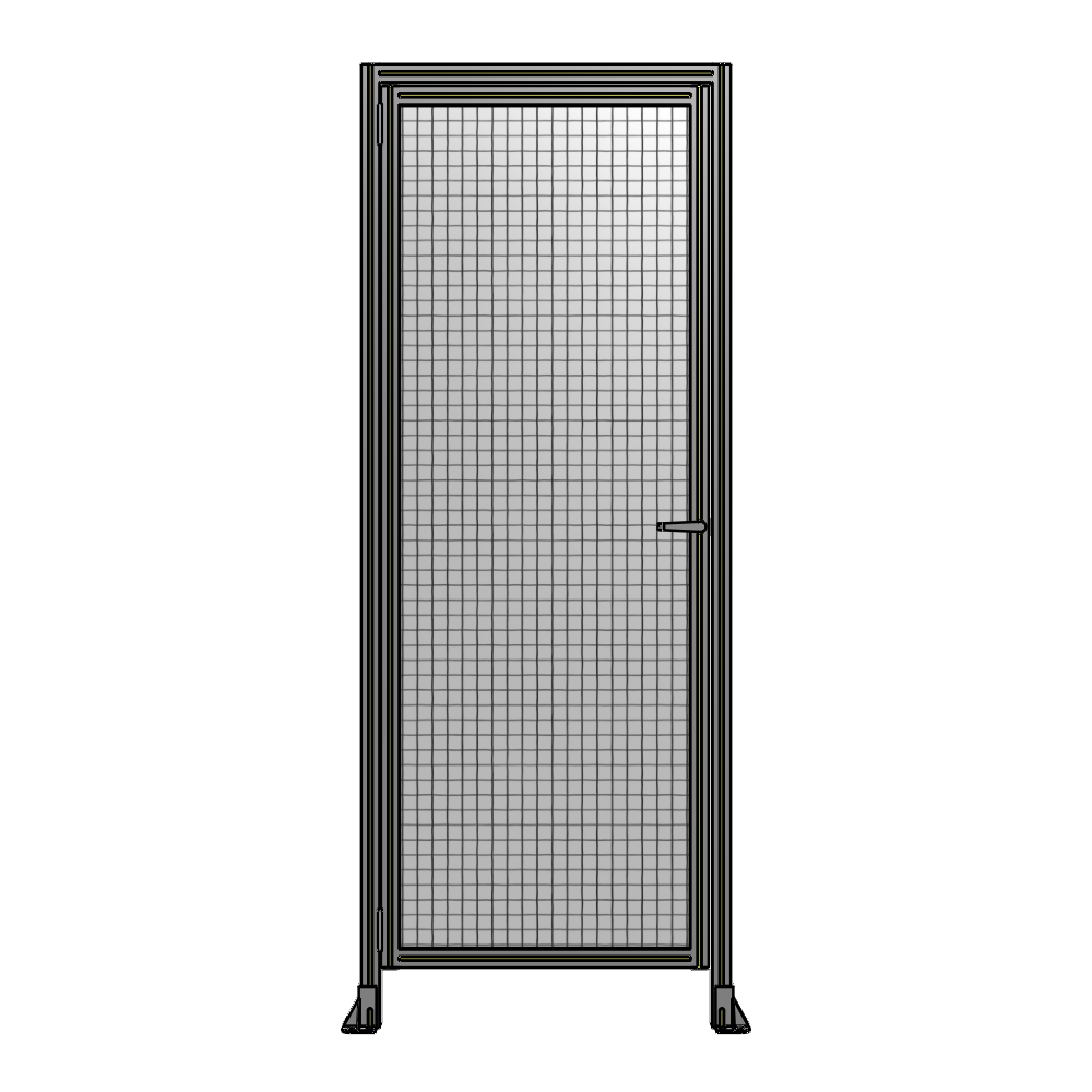 G1-2400-0920-0150-EYMTA DOOR WITH HEADER, HANDLE WITH INTERNAL EGRESS ON RIGHT 2400MM X 920MM 1" MESH, ASSEMBLED