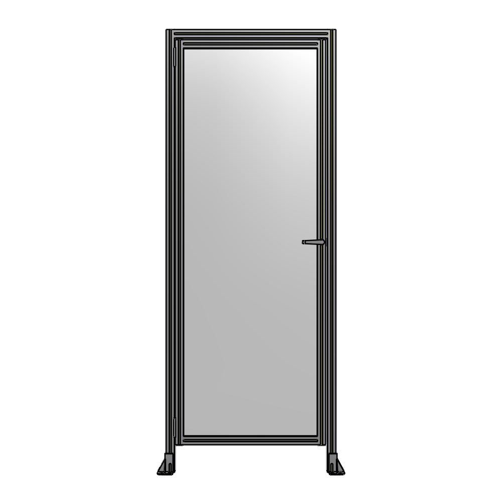 G1-2400-0920-0150-EYPTK DOOR WITH HEADER, HANDLE WITH INTERNAL EGRESS ON RIGHT 2400MM X 920MM 1/4" POLYCARBONATE, AS A KIT