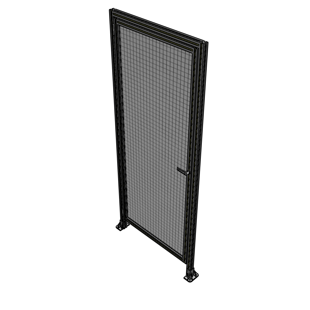 G1-2400-1000-0150-EYMTA DOOR WITH HEADER, HANDLE WITH INTERNAL EGRESS ON RIGHT 2400MM X 1000MM 1" MESH, ASSEMBLED