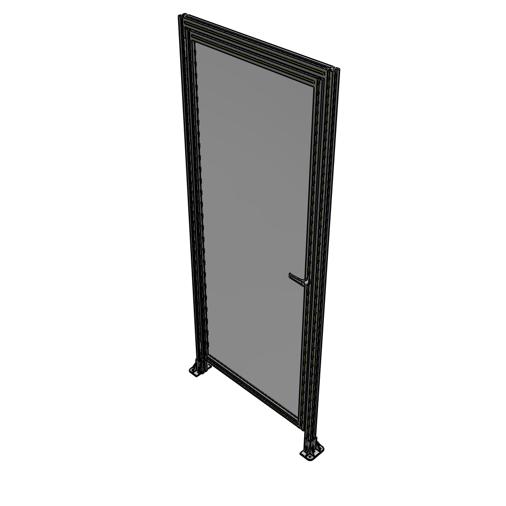 G1-2400-1000-0150-EYPTA DOOR WITH HEADER, HANDLE WITH INTERNAL EGRESS ON RIGHT 2400MM X 1000MM 1/4" POLYCARBONATE, ASSEMBLED