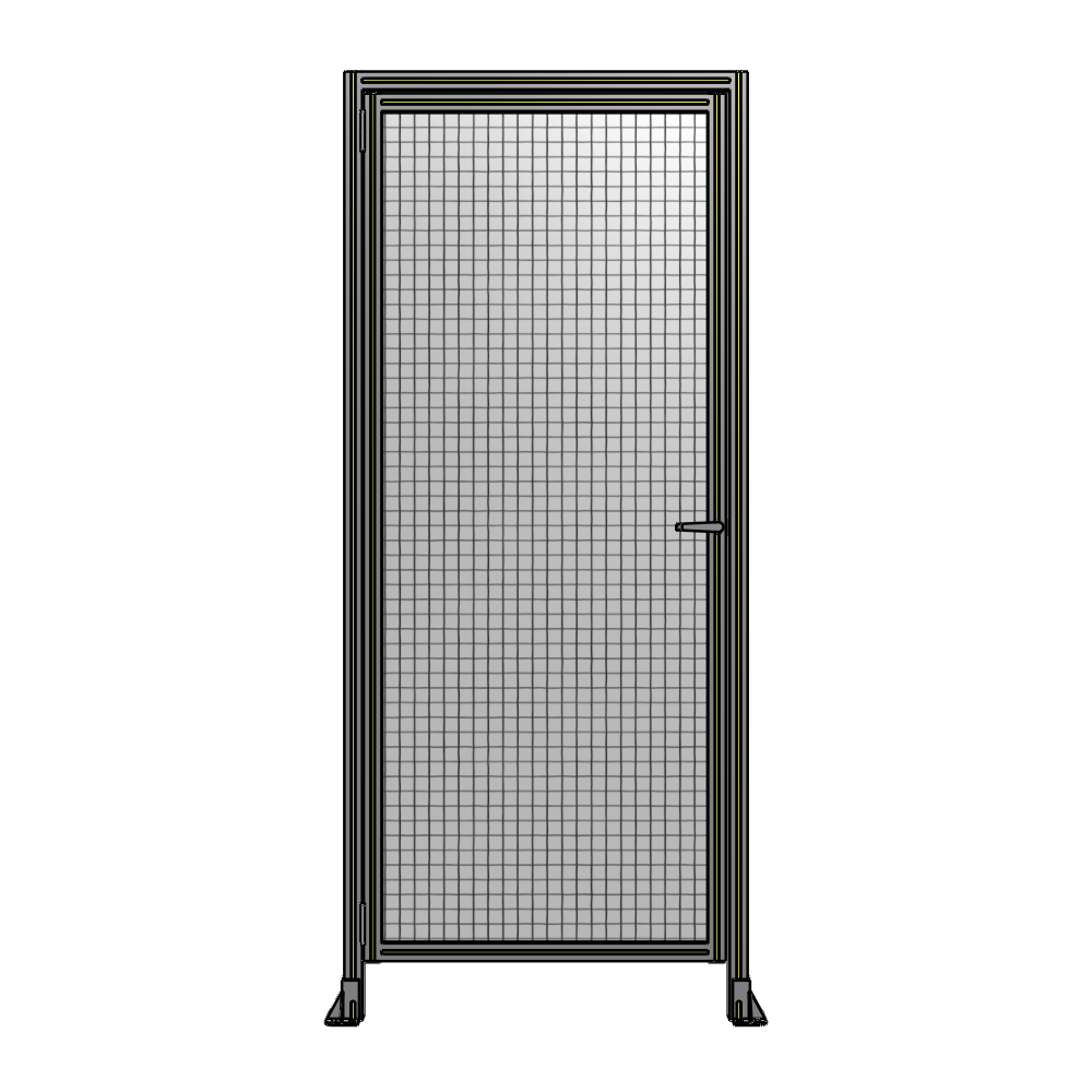 G1-2400-1020-0150-EYMTA DOOR WITH HEADER, HANDLE WITH INTERNAL EGRESS ON RIGHT 2400MM X 1020MM 1" MESH, ASSEMBLED