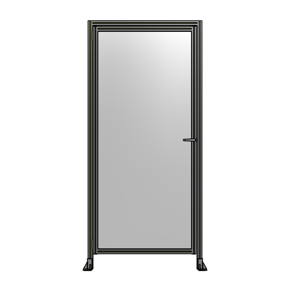 G1-2400-1100-0150-EYPTK DOOR WITH HEADER, HANDLE WITH INTERNAL EGRESS ON RIGHT 2400MM X 1100MM 1/4" POLYCARBONATE, AS A KIT