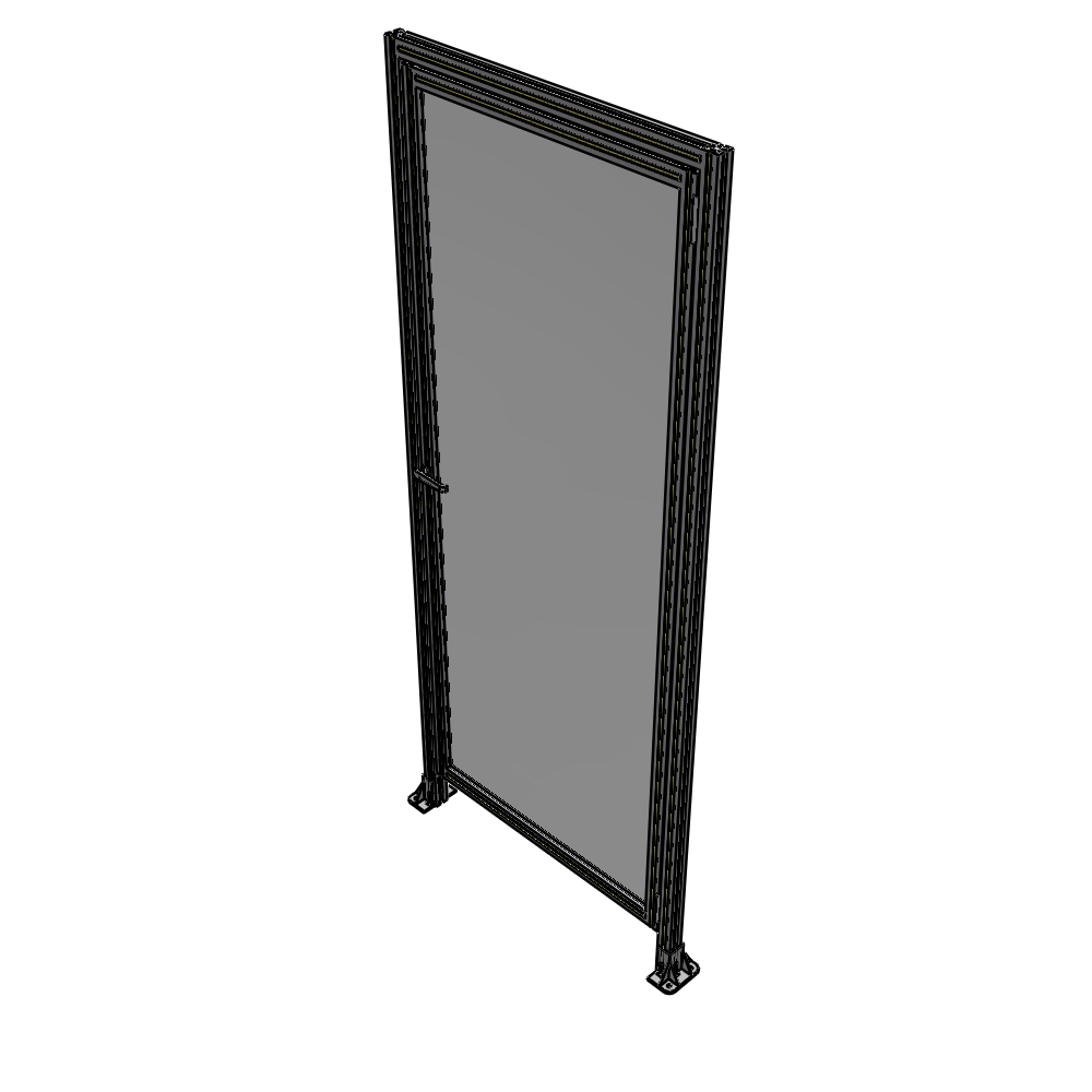 G2-2400-1000-0150-EYPTK DOOR WITH HEADER, HANDLE WITH INTERNAL EGRESS ON LEFT 2400MM X 1000MM 1/4" POLYCARBONATE, AS A KIT