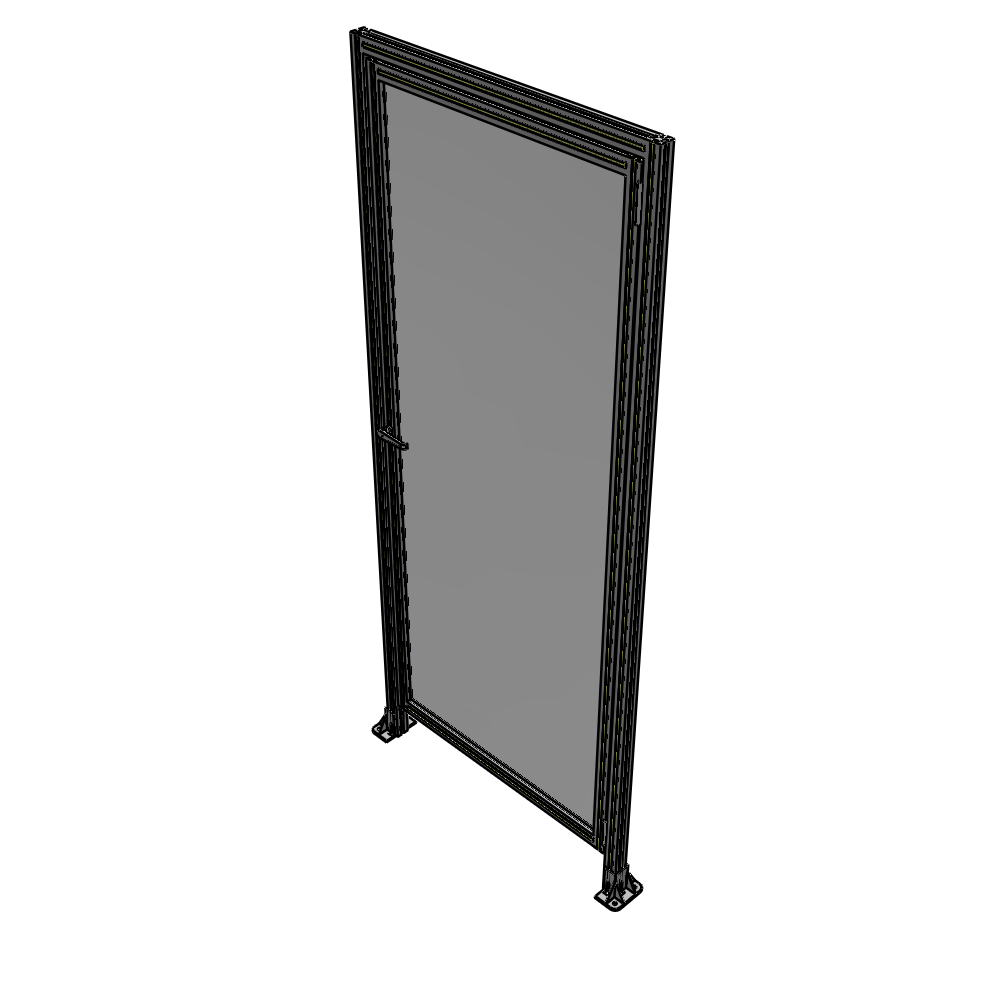 G2-2400-1020-0150-EYPTA DOOR WITH HEADER, HANDLE WITH INTERNAL EGRESS ON LEFT 2400MM X 1020MM 1/4" POLYCARBONATE, ASSEMBLED
