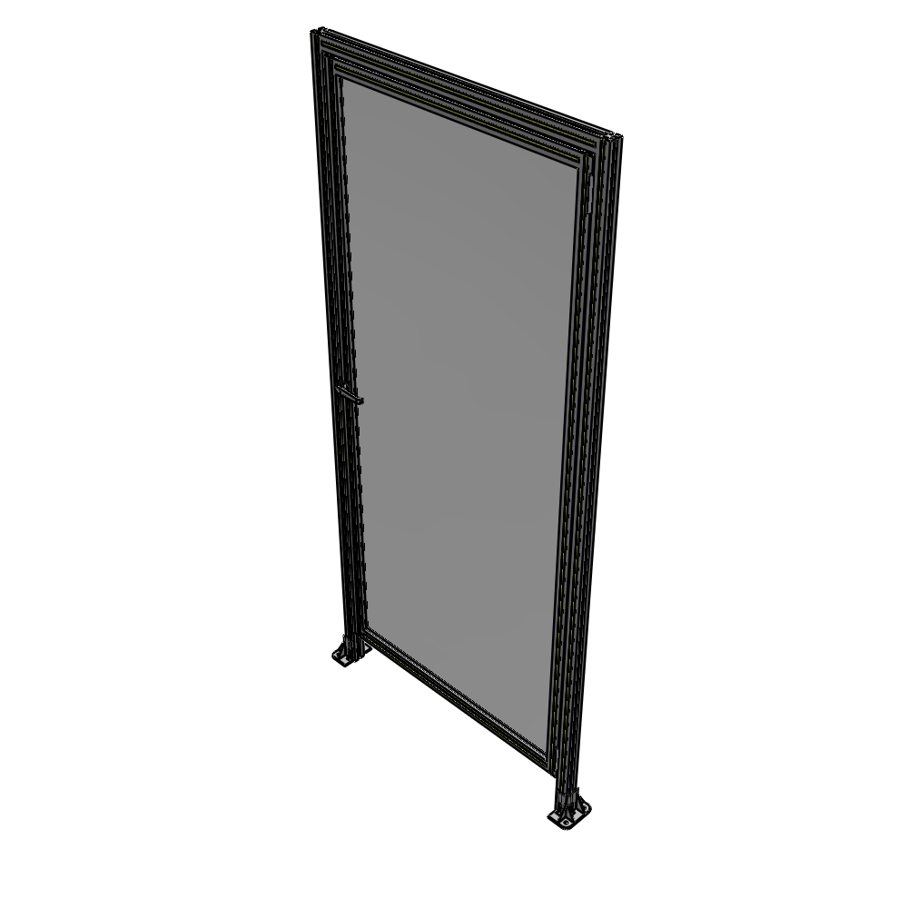 G2-2400-1100-0150-EYPTA DOOR WITH HEADER, HANDLE WITH INTERNAL EGRESS ON LEFT 2400MM X 1100MM 1/4" POLYCARBONATE, ASSEMBLED