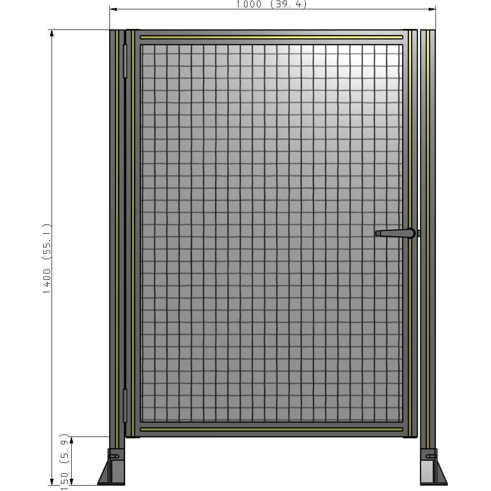 G5-1400-1000-0150-EYMTA DOOR-ROBUST FRAME, HANDLE/INTERNAL EGRESS ON RIGHT 1400MM X 1000MM 1" MESH, FULLY ASSEMBLED