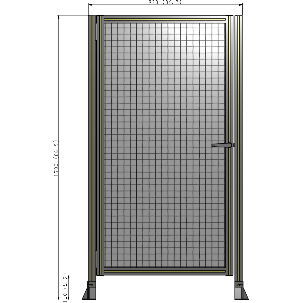 G5-1700-0920-0150-EYMTK DOOR-ROBUST FRAME, HANDLE/INTERNAL EGRESS ON RIGHT 1700MM X 920MM 1" MESH, AS A KIT