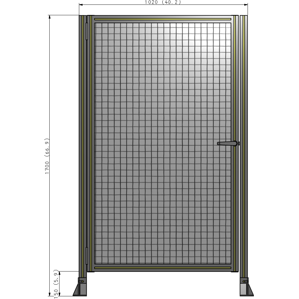 G5-1700-1020-0150-EYMTK DOOR-ROBUST FRAME, HANDLE/INTERNAL EGRESS ON RIGHT 1700MM X 1020MM 1" MESH, AS A KIT