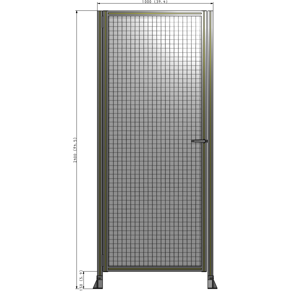 G5-2400-1000-0150-EYMTK DOOR-ROBUST FRAME, HANDLE/INTERNAL EGRESS ON RIGHT 2135MM X 1000MM 1" MESH, AS A KIT
