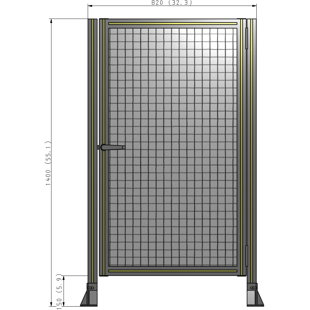 G6-1400-0820-0150-EYMTK DOOR-ROBUST FRAME, HANDLE/INTERNAL EGRESS ON LEFT 1400MM X 820MM 1" MESH, AS A KIT