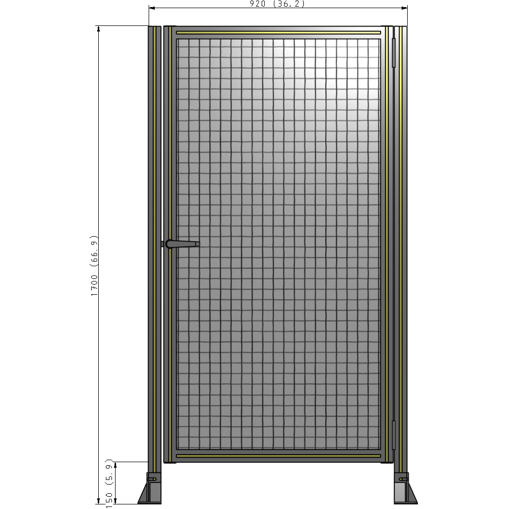 G6-1700-0920-0150-EYMTA DOOR-ROBUST FRAME, HANDLE/INTERNAL EGRESS ON LEFT 1700MM X 920MM 1" MESH, FULLY ASSEMBLED