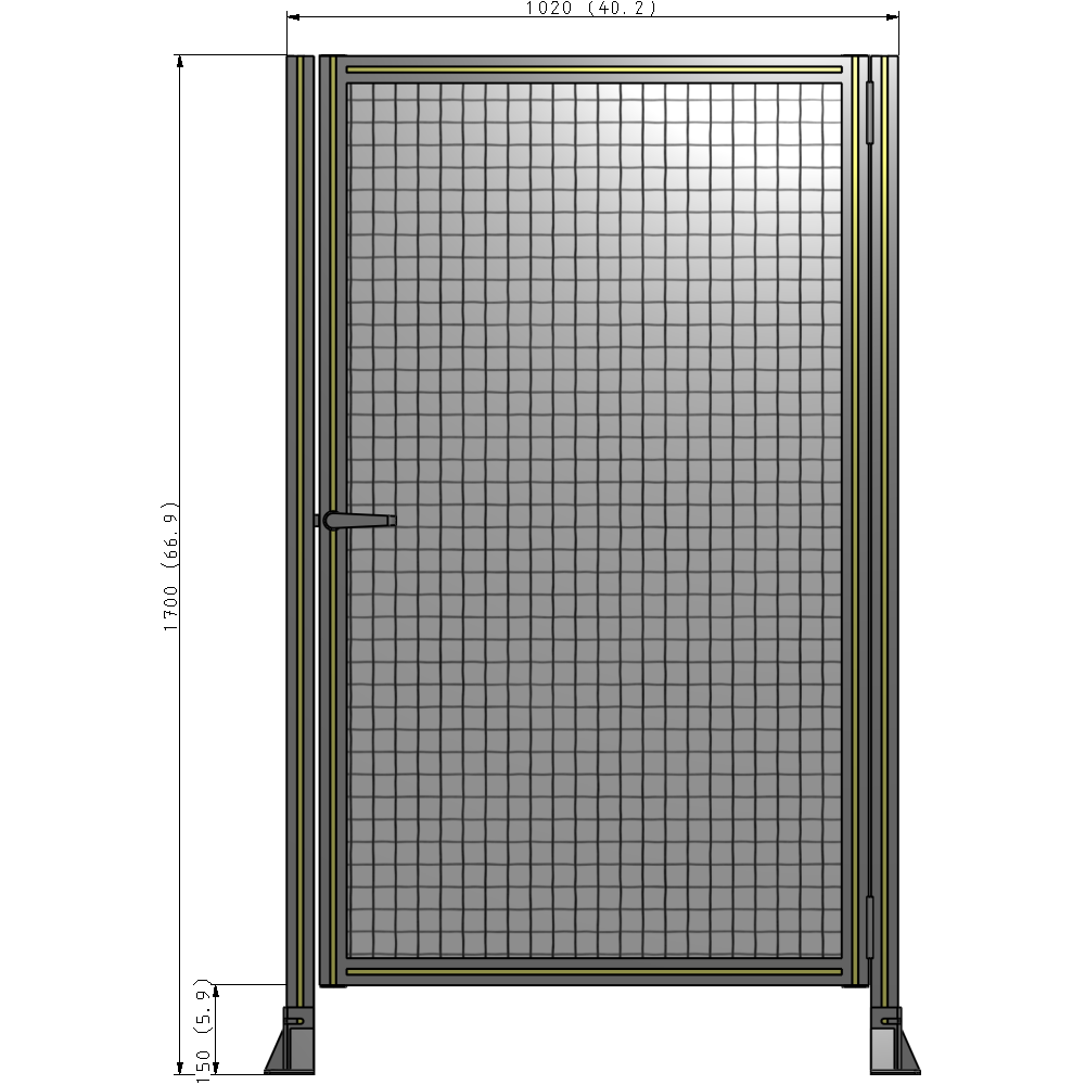 G6-1700-1020-0150-EYMTA DOOR-ROBUST FRAME, HANDLE/INTERNAL EGRESS ON LEFT 1700MM X 1020MM 1" MESH, FULLY ASSEMBLED