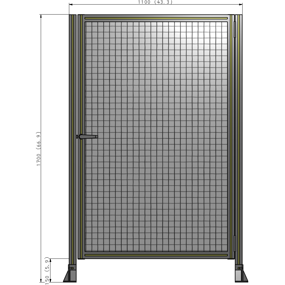 G6-1700-1100-0150-EYMTK DOOR-ROBUST FRAME, HANDLE/INTERNAL EGRESS ON LEFT 1700MM X 1100MM 1" MESH, AS A KIT