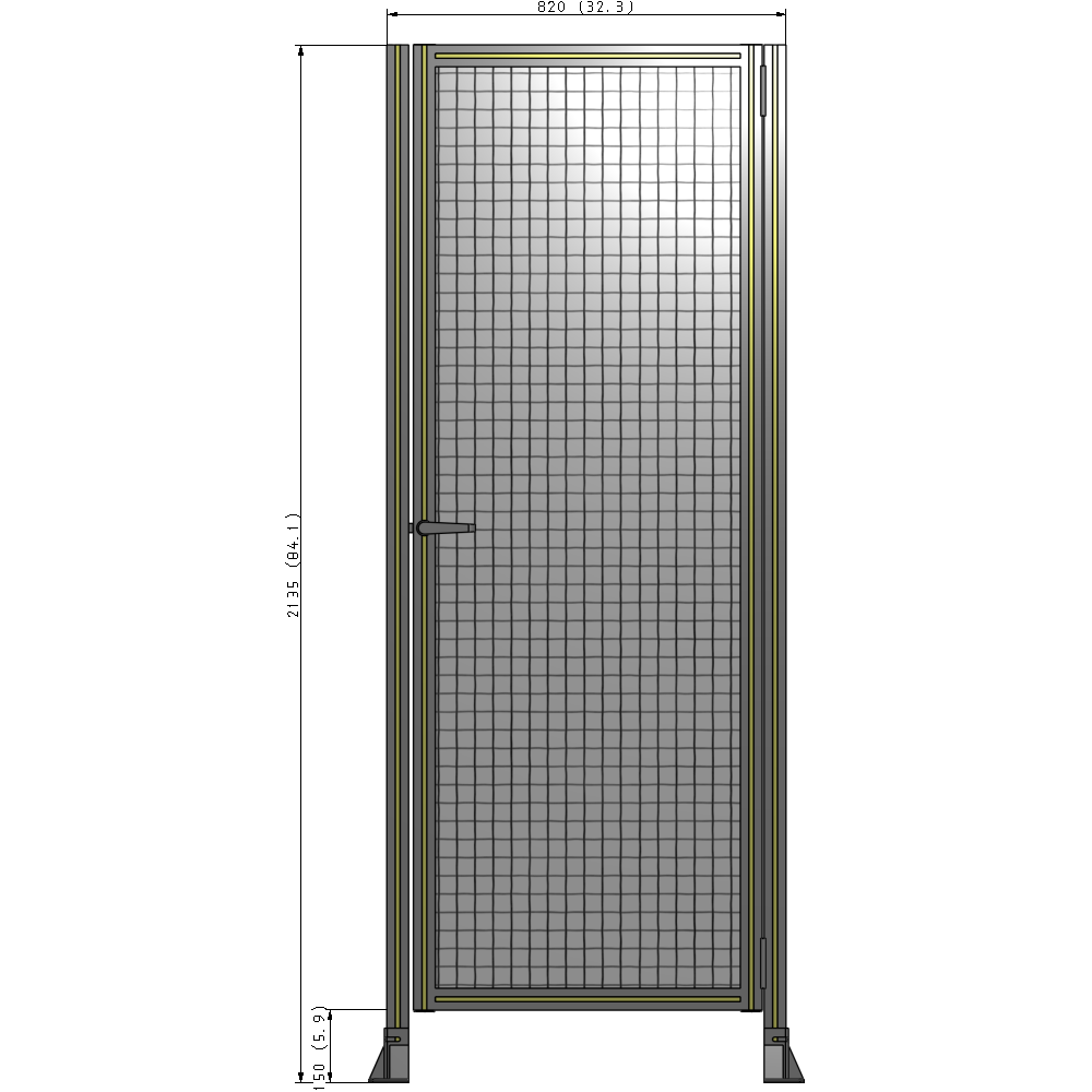 G6-2135-0820-0150-EYMTK DOOR-ROBUST FRAME, HANDLE/INTERNAL EGRESS ON LEFT 2135MM X 820MM 1" MESH, AS A KIT