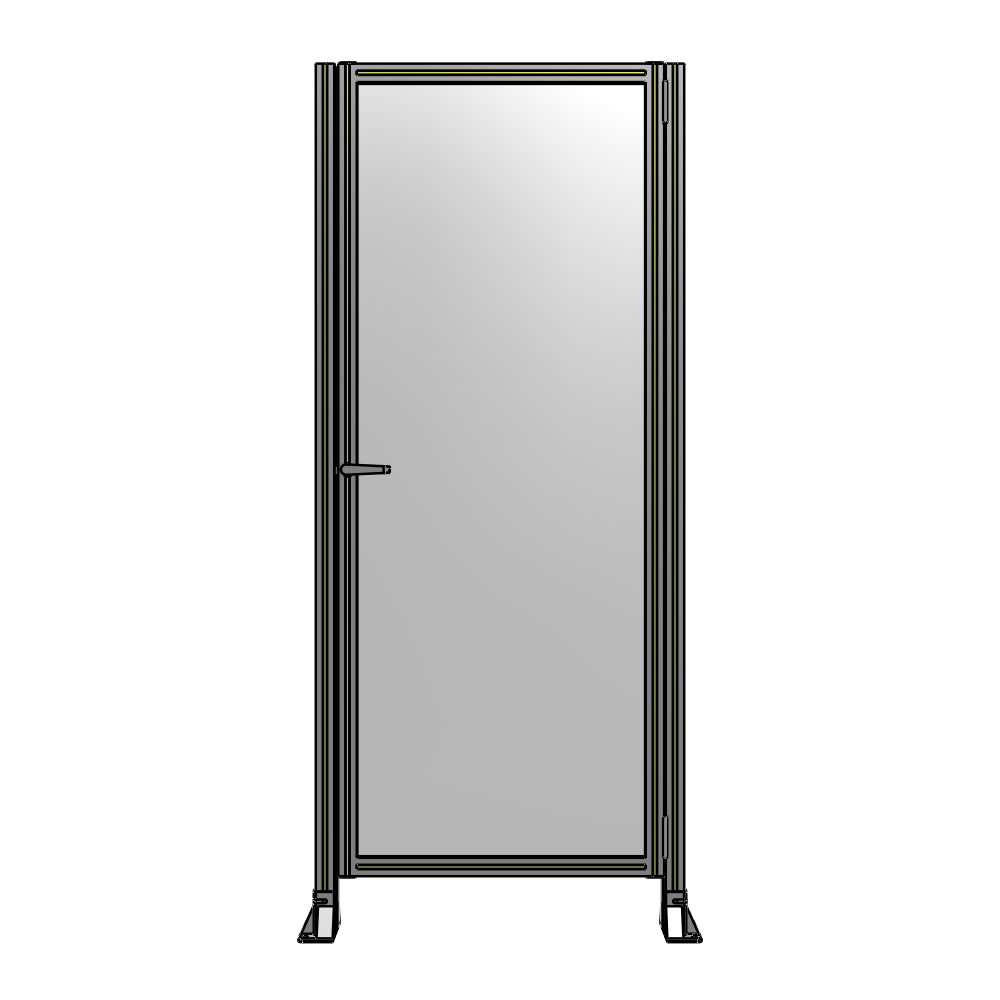 G6-2135-0900-0150-EYPTA DOOR-ROBUST FRAME, HANDLE/INTERNAL EGRESS ON LEFT 2135MM X 900MM 1/4" POLYCARBONATE, ASSEMBLED