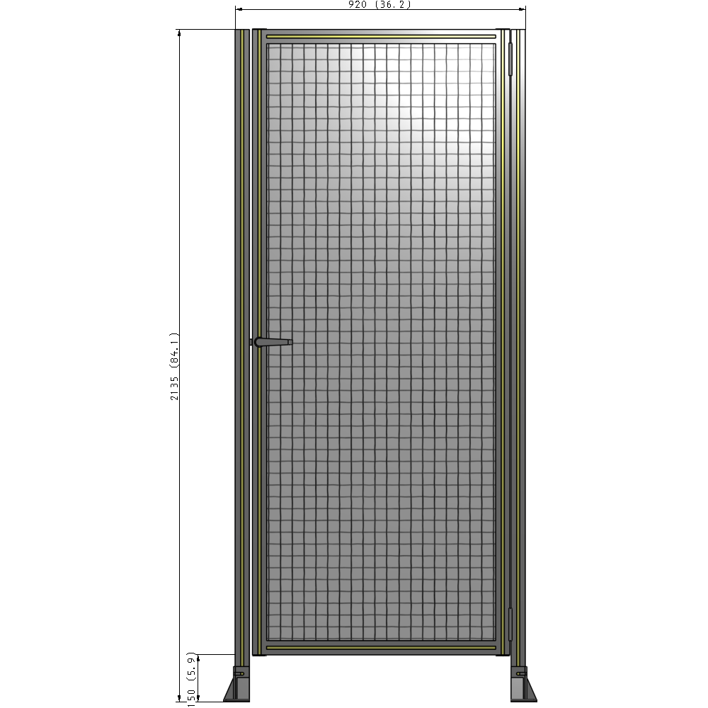 G6-2135-0920-0150-EYMTK DOOR-ROBUST FRAME, HANDLE/INTERNAL EGRESS ON LEFT 2135MM X 920MM 1" MESH, AS A KIT
