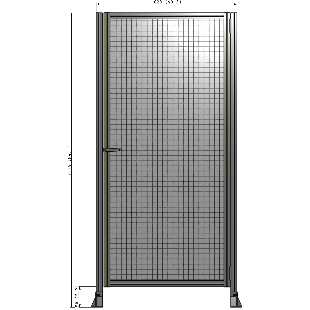 G6-2135-1020-0150-EYMTK DOOR-ROBUST FRAME, HANDLE/INTERNAL EGRESS ON LEFT 2135MM X 1020MM 1" MESH, AS A KIT