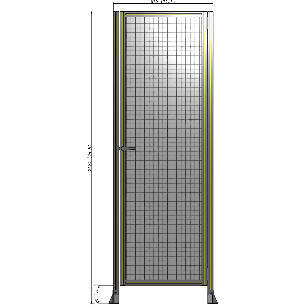 G6-2400-0820-0150-EYMTA DOOR-ROBUST FRAME, HANDLE/INTERNAL EGRESS ON LEFT 2135MM X 820MM 1" MESH, FULLY ASSEMBLED