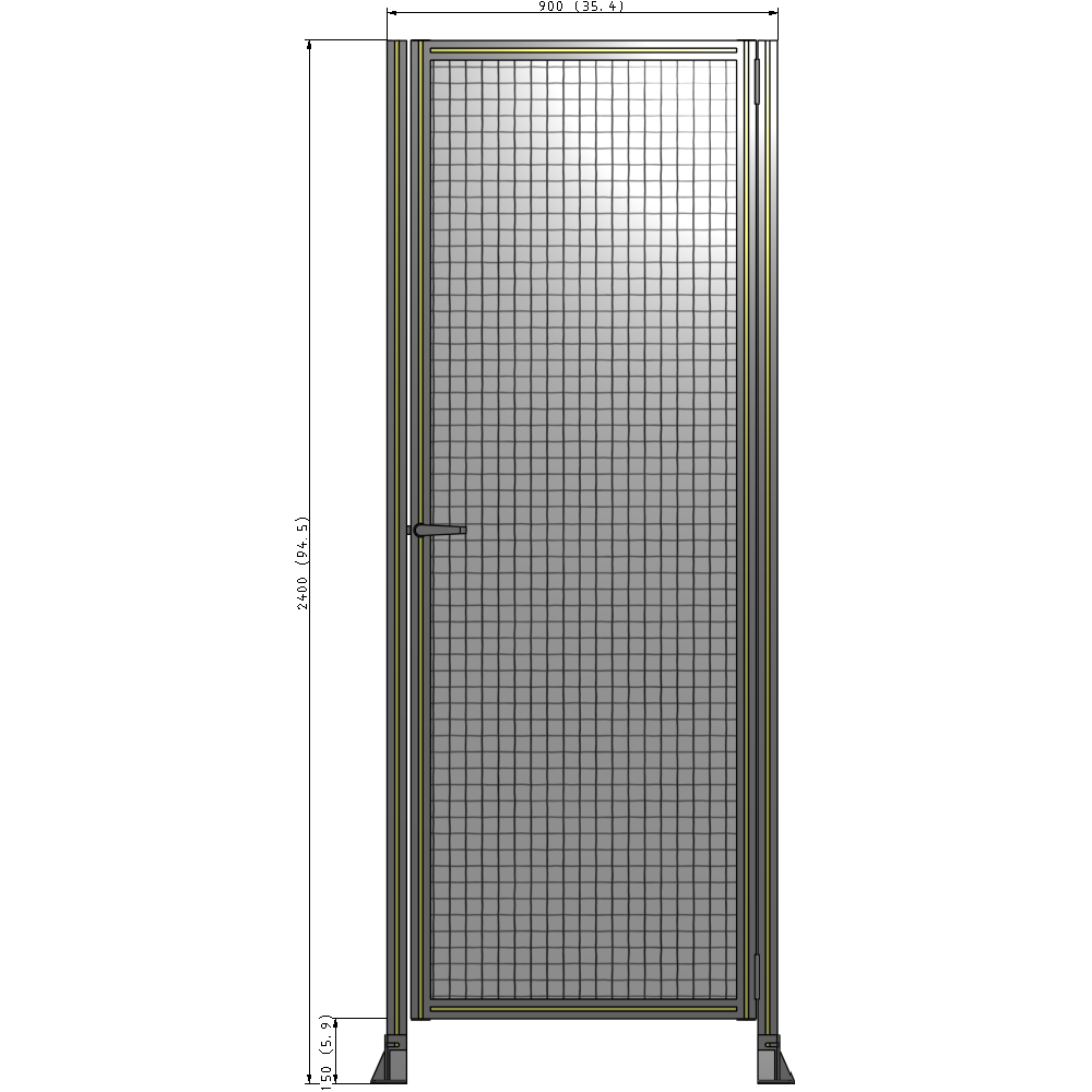 G6-2400-0900-0150-EYMTA DOOR-ROBUST FRAME, HANDLE/INTERNAL EGRESS ON LEFT 2135MM X 900MM 1" MESH, FULLY ASSEMBLED