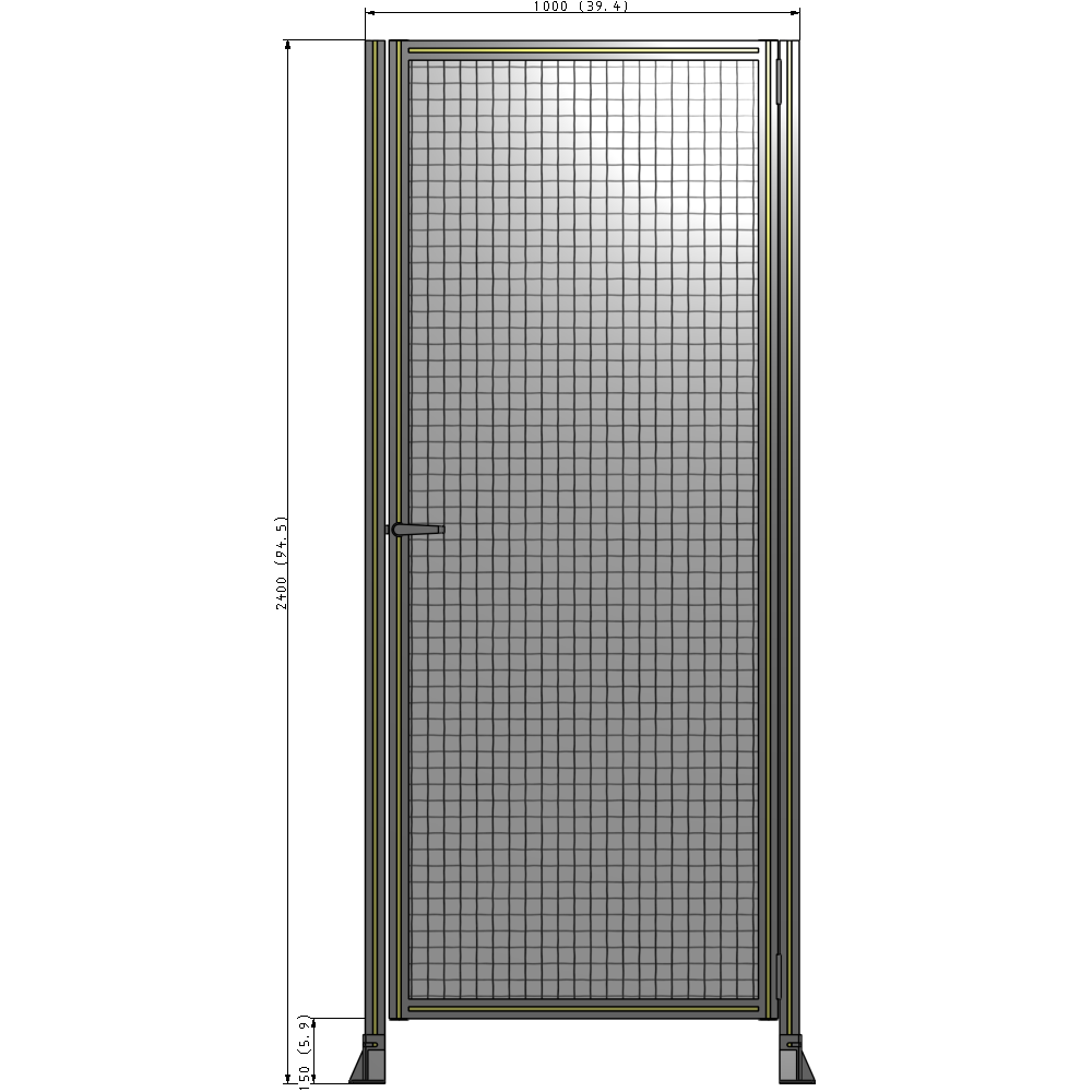 G6-2400-1000-0150-EYMTK DOOR-ROBUST FRAME, HANDLE/INTERNAL EGRESS ON LEFT 2135MM X 1000MM 1" MESH, AS A KIT
