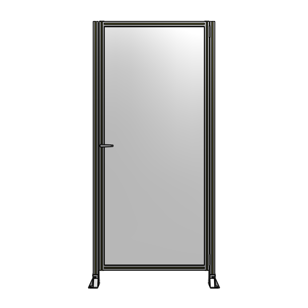 G6-2400-1100-0150-EYPTA DOOR-ROBUST FRAME, HANDLE/INTERNAL EGRESS ON LEFT 2135MM X 1100MM 1/4" POLYCARBONATE, ASSEMBLED