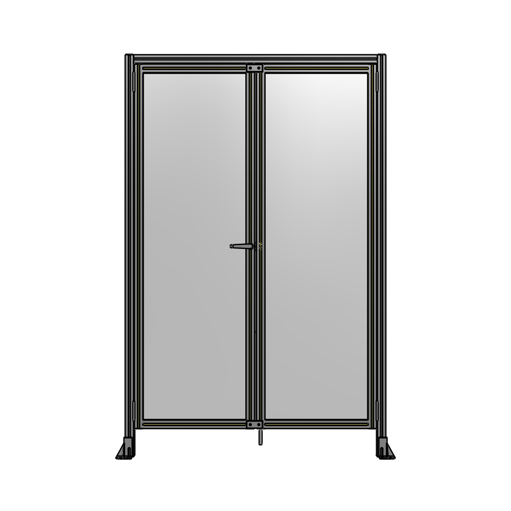 J1-2135-1400-0150-TYPTK SINGLE PANEL, DOUBLE DOOR WITH HEADER-HANDLE ON LEFT 2135MM X 1400MM 1/4" POLYCARBONATE, AS A KIT