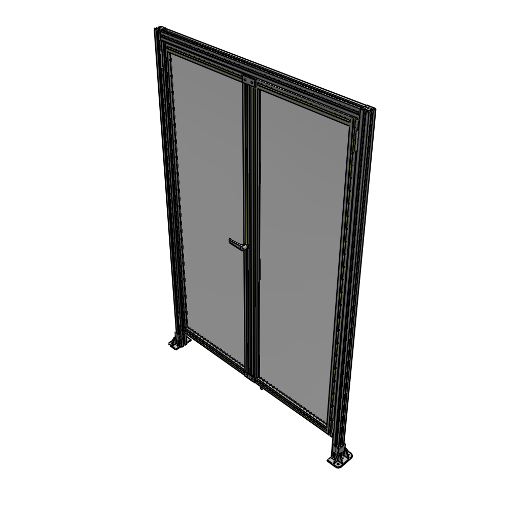 J1-2135-1400-0150-TYPTK SINGLE PANEL, DOUBLE DOOR WITH HEADER-HANDLE ON LEFT 2135MM X 1400MM 1/4" POLYCARBONATE, AS A KIT