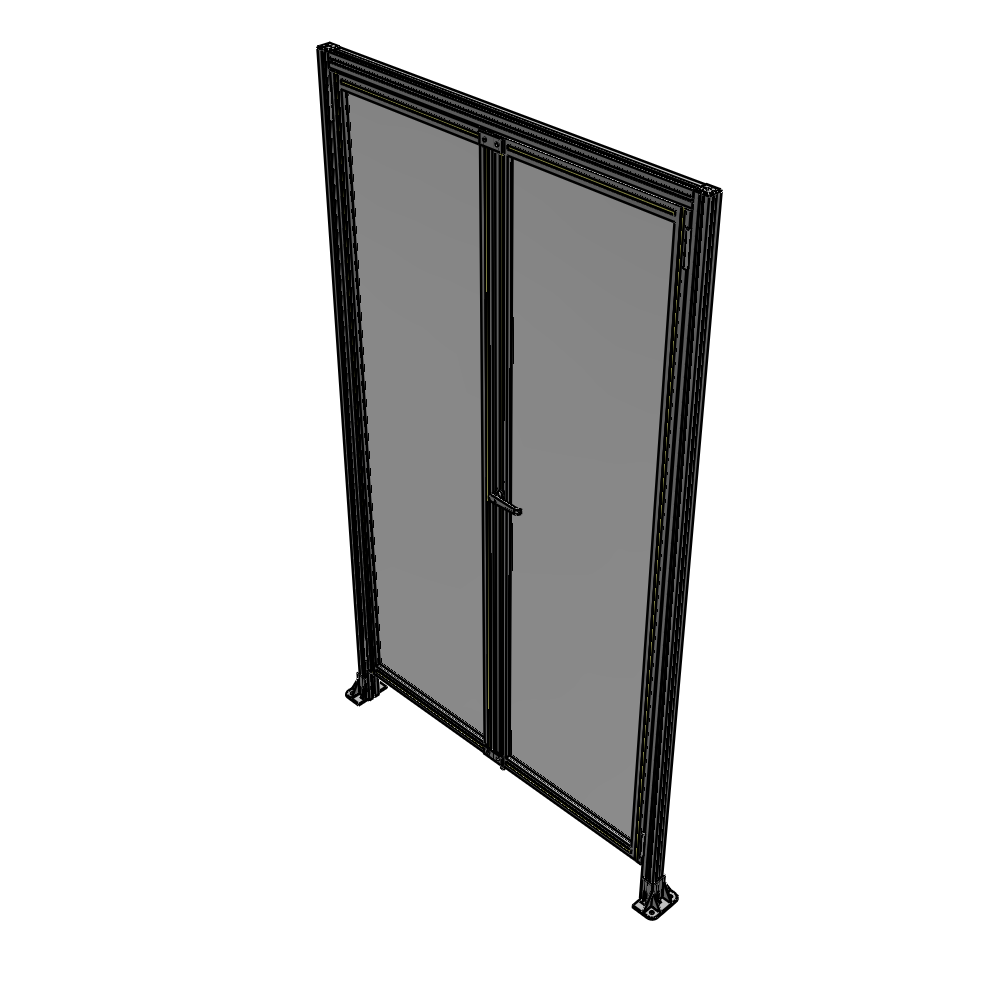 J1-2400-1400-0150-UYPTK SINGLE PANEL, DOUBLE DOOR WITH HEADER-HANDLE ON RIGHT 2400MM X 1400MM  1/4" POLYCARBONATE, AS A KIT