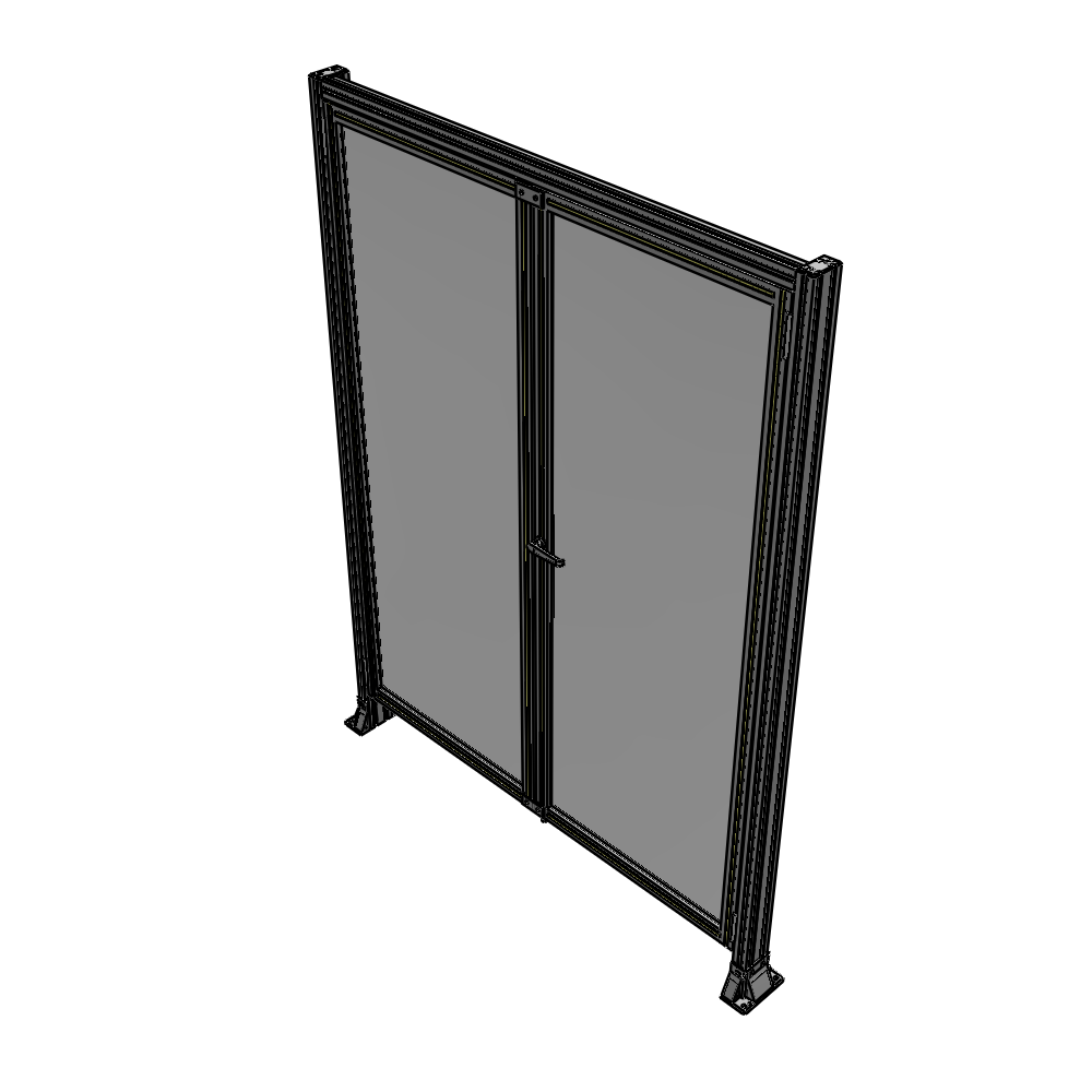 J3-2135-1600-0150-UYPTK SINGLE PANEL, DOUBLE DOOR-FRAME W/ HEADER-HANDLE ON RIGHT 2135MM X 1600MM  1/4" POLYCARB, AS A KIT