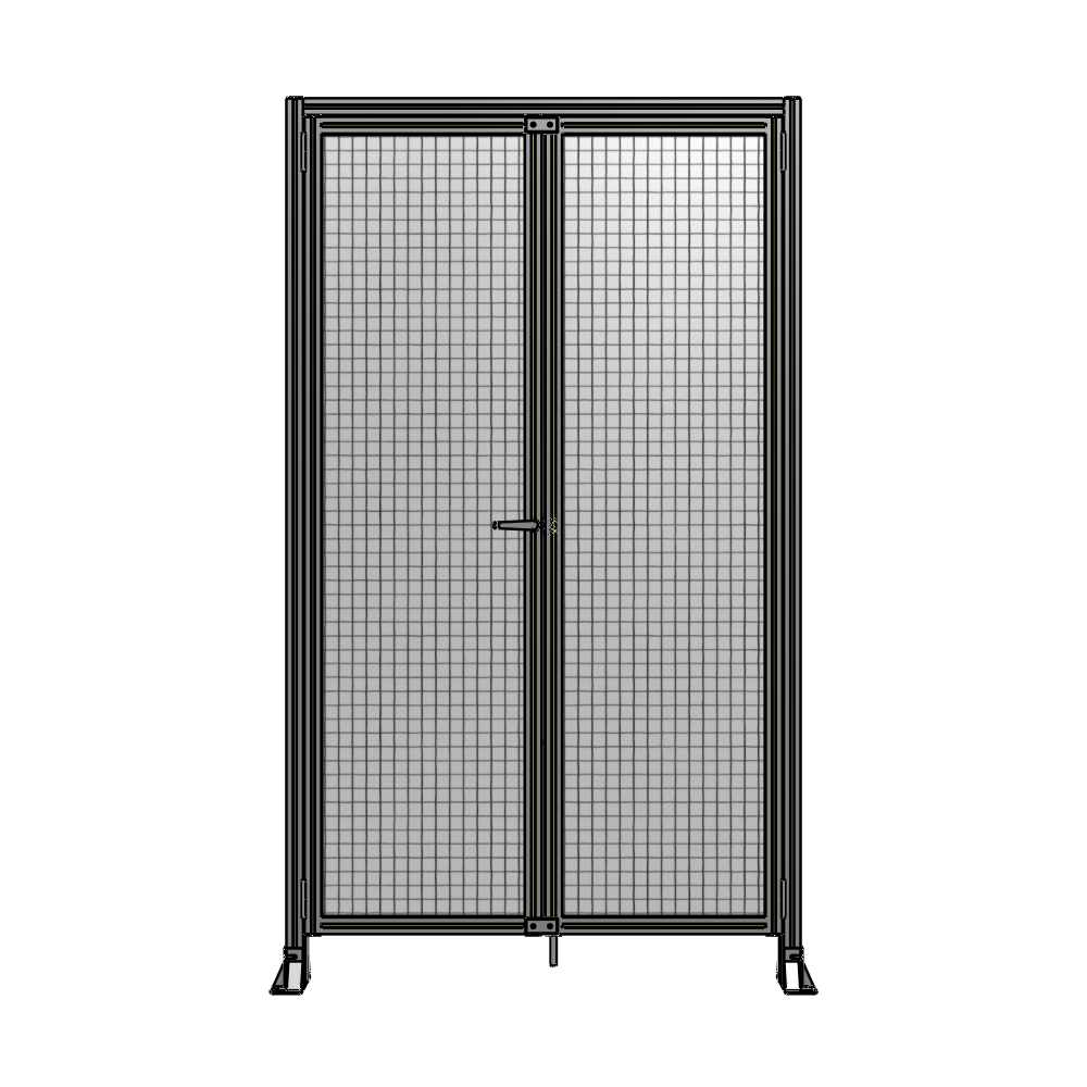 J3-2400-1400-0150-TYMTK SINGLE PANEL, DOUBLE DOOR-FRAME W/ HEADER-HANDLE ON LEFT 2400MM X 1400MM 1" MESH, AS A KIT