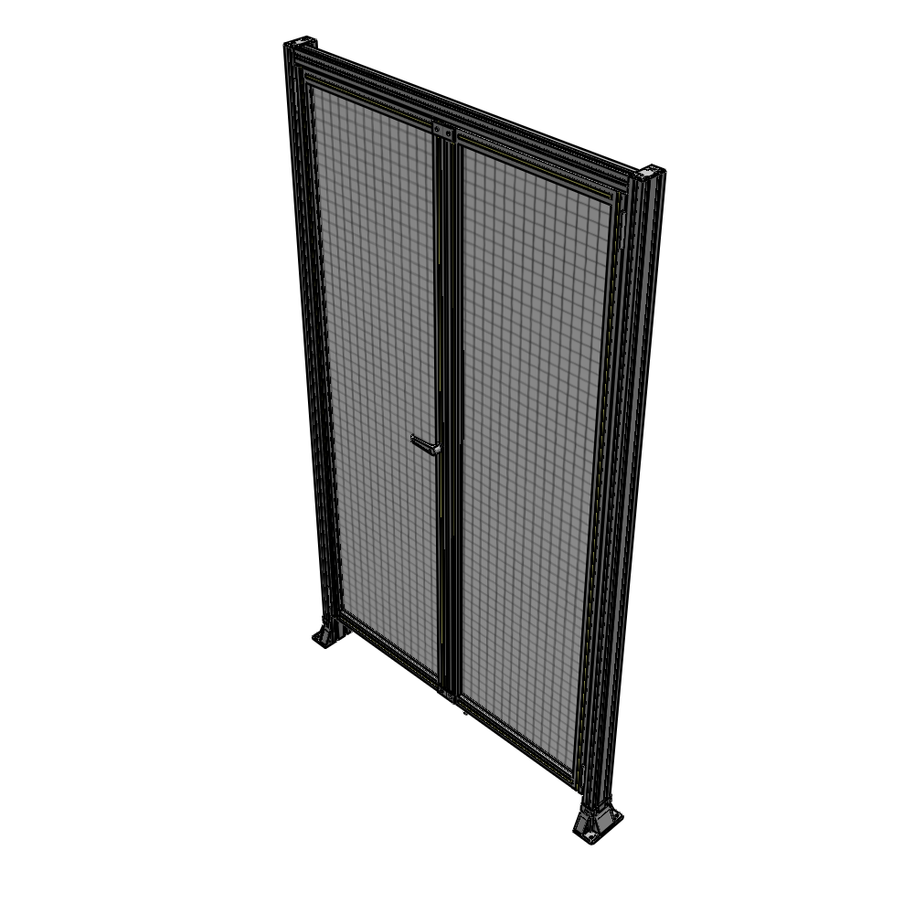 J3-2400-1400-0150-TYMTK SINGLE PANEL, DOUBLE DOOR-FRAME W/ HEADER-HANDLE ON LEFT 2400MM X 1400MM 1" MESH, AS A KIT