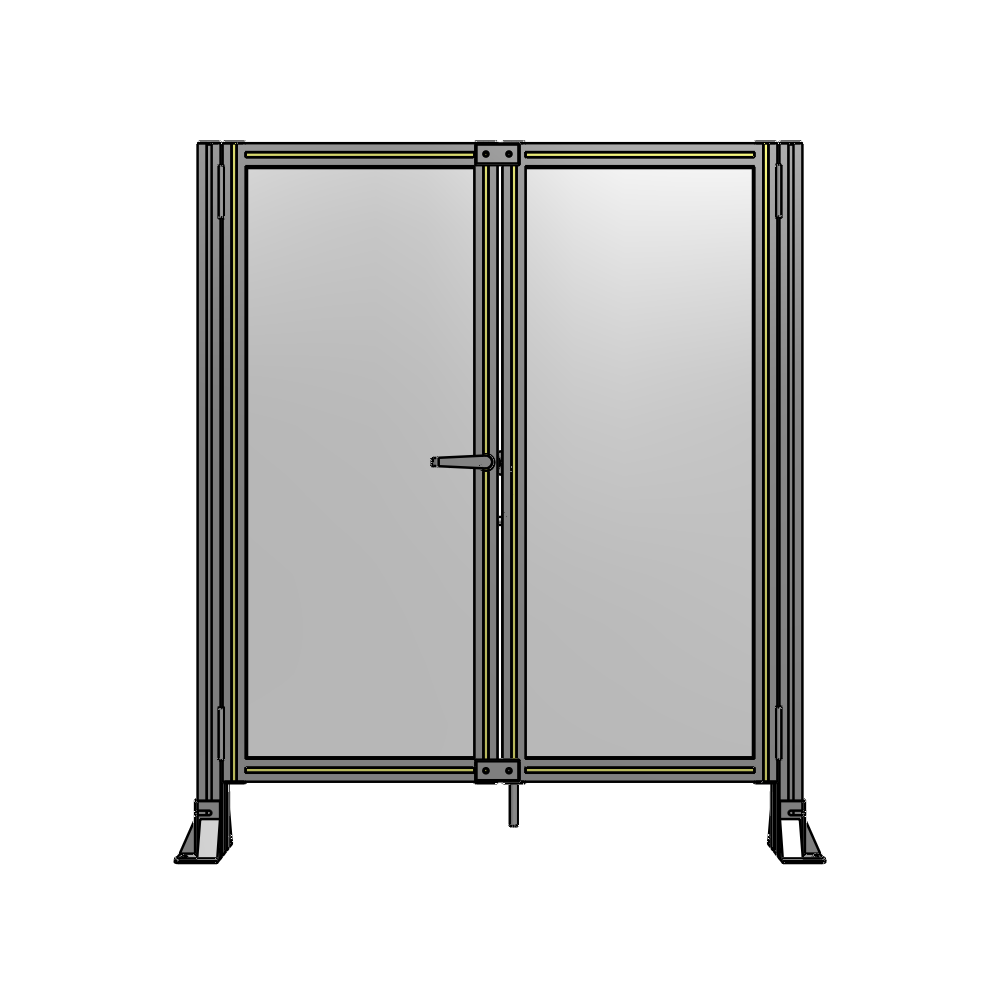 J4-1400-1200-0150-TYPTA SINGLE PANEL, DOUBLE DOOR-FRAME W/O HEADER-HANDLE ON LEFT 1400MM X 1200MM 1/4" POLYCARB, ASSEMBLED