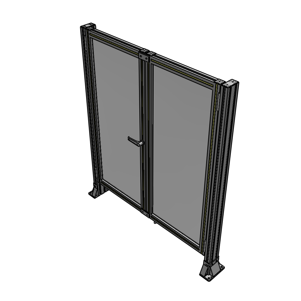 J4-1400-1200-0150-TYPTA SINGLE PANEL, DOUBLE DOOR-FRAME W/O HEADER-HANDLE ON LEFT 1400MM X 1200MM 1/4" POLYCARB, ASSEMBLED