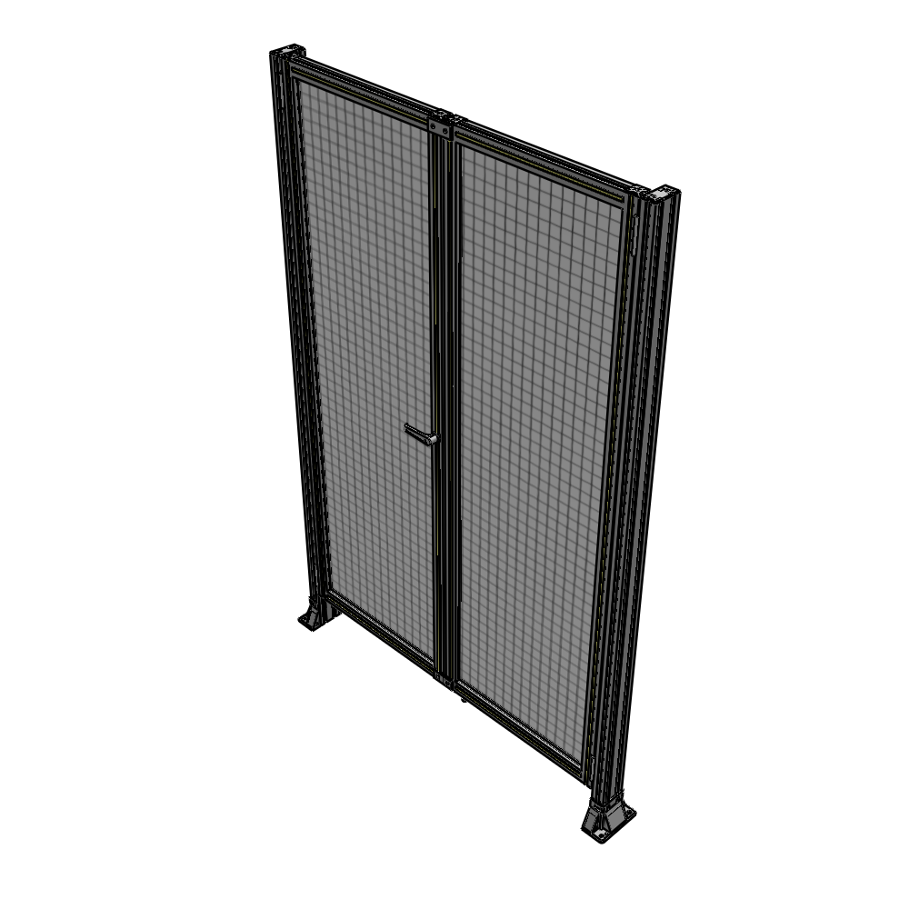 J4-2135-1400-0150-TYMTK SINGLE PANEL, DOUBLE DOOR-FRAME W/O HEADER-HANDLE ON LEFT 2135MM X 1400MM 1" MESH, AS A KIT