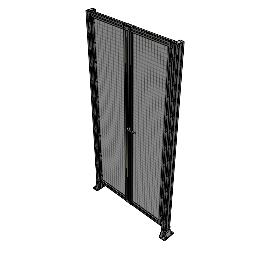 J4-2400-1200-0150-UYMTA SINGLE PANEL, DOUBLE DOOR-FRAME W/O HEADER-HANDLE ON RIGHT 2400MM X 1200MM 1" MESH, ASSEMBLED