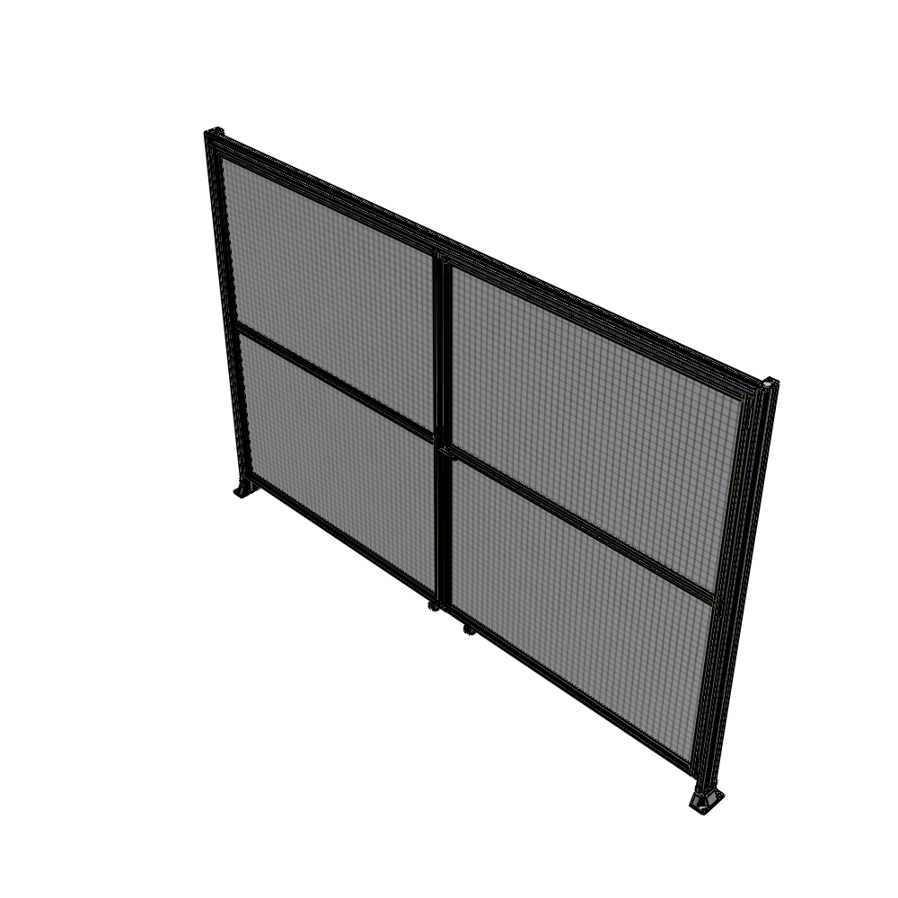 J7-2400-3600-0150-UYMTA DOUBLE PANEL, DOUBLE DOOR-FRAME W/ HEADER- HANDLE ON RIGHT 2400MM X 3600MM 1" MESH, ASSEMBLED