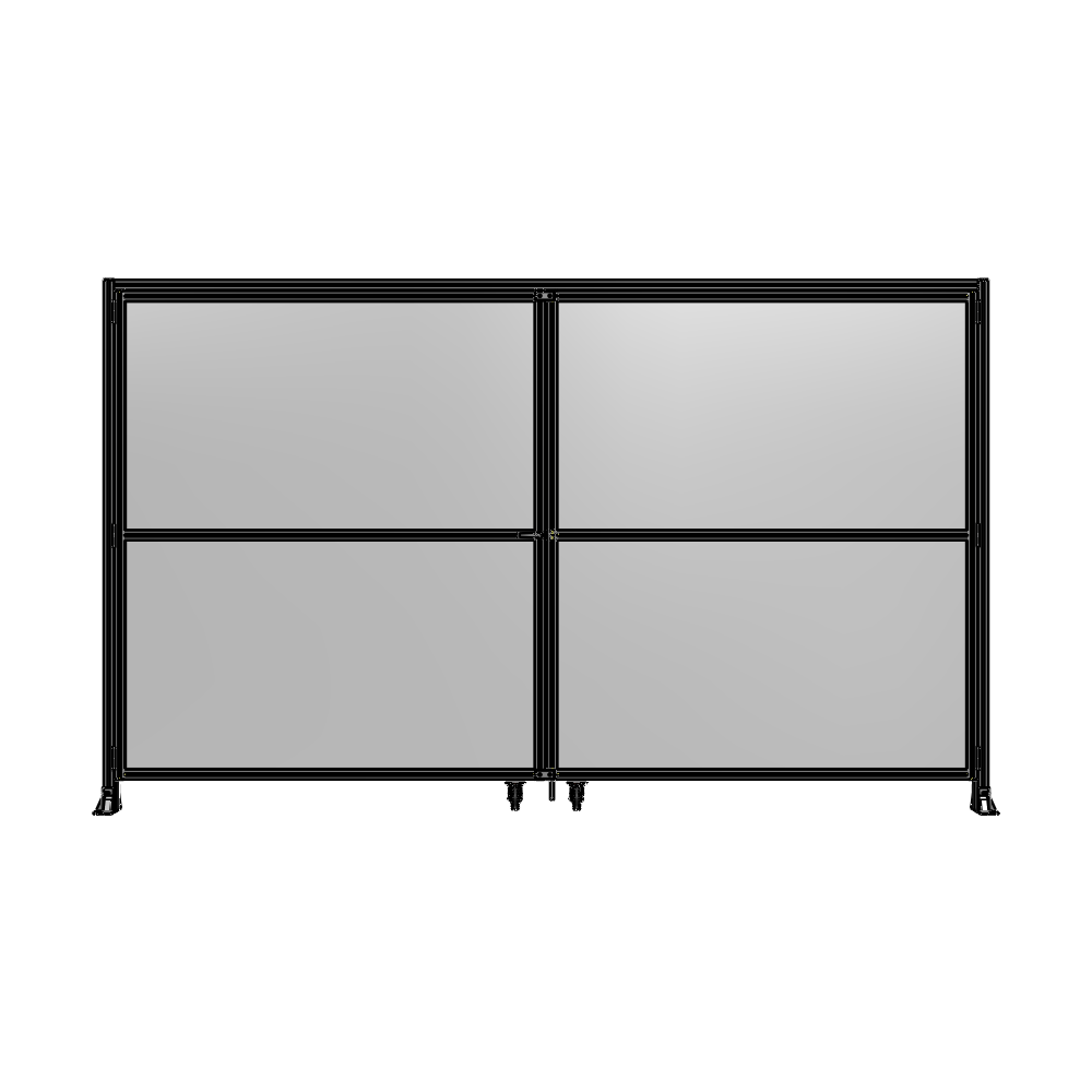 J7-2400-4000-0150-TYPTK DOUBLE PANEL, DOUBLE DOOR-FRAME W/ HEADER- HANDLE ON LEFT 2400MM X 4000MM 1/4" POLYCARB, AS A KIT