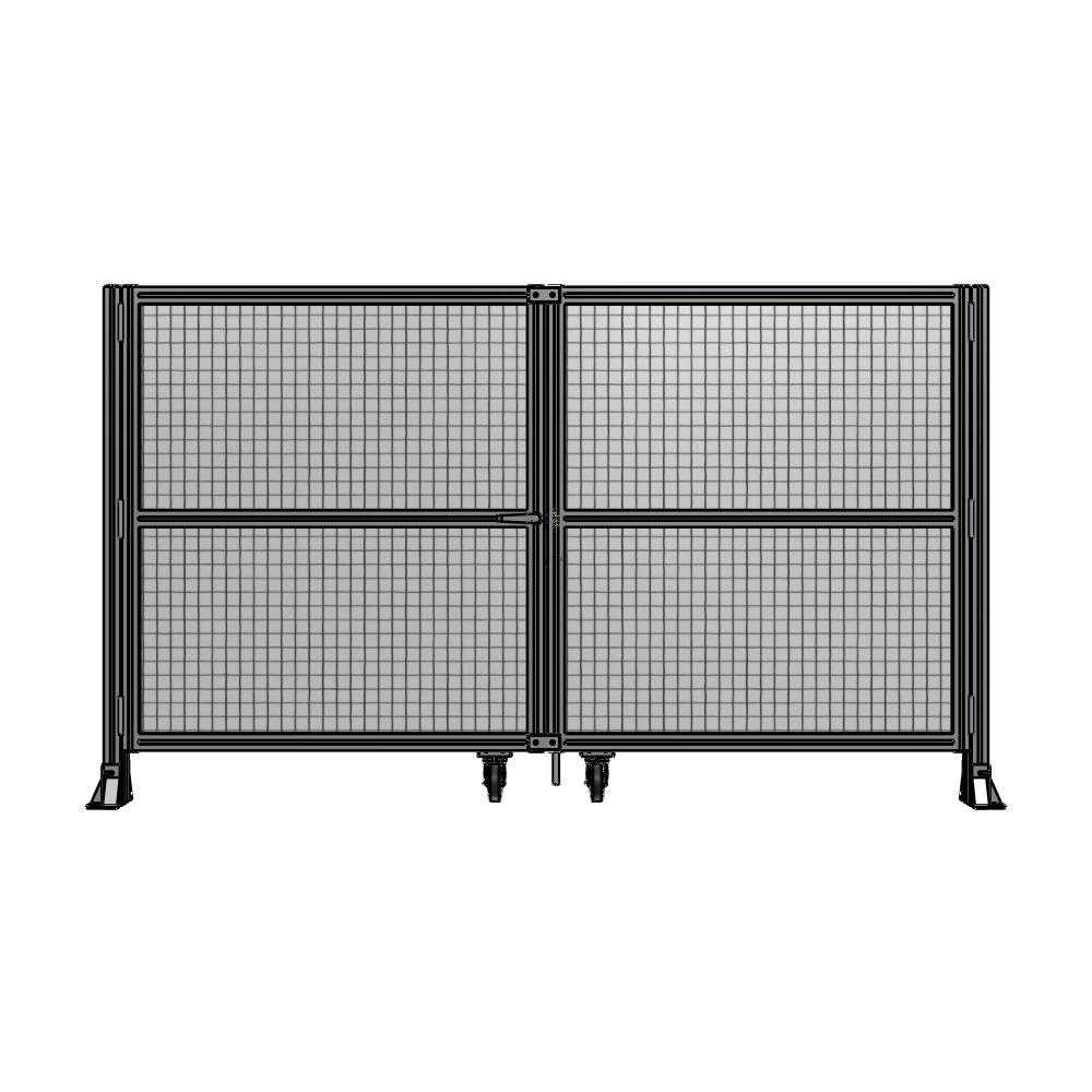 J8-1400-2400-0150-TYMTK DOUBLE PANEL, DOUBLE DOOR-FRAME W/O HEADER-HANDLE ON LEFT 1400MM X 2400MM  1" MESH, AS A KIT