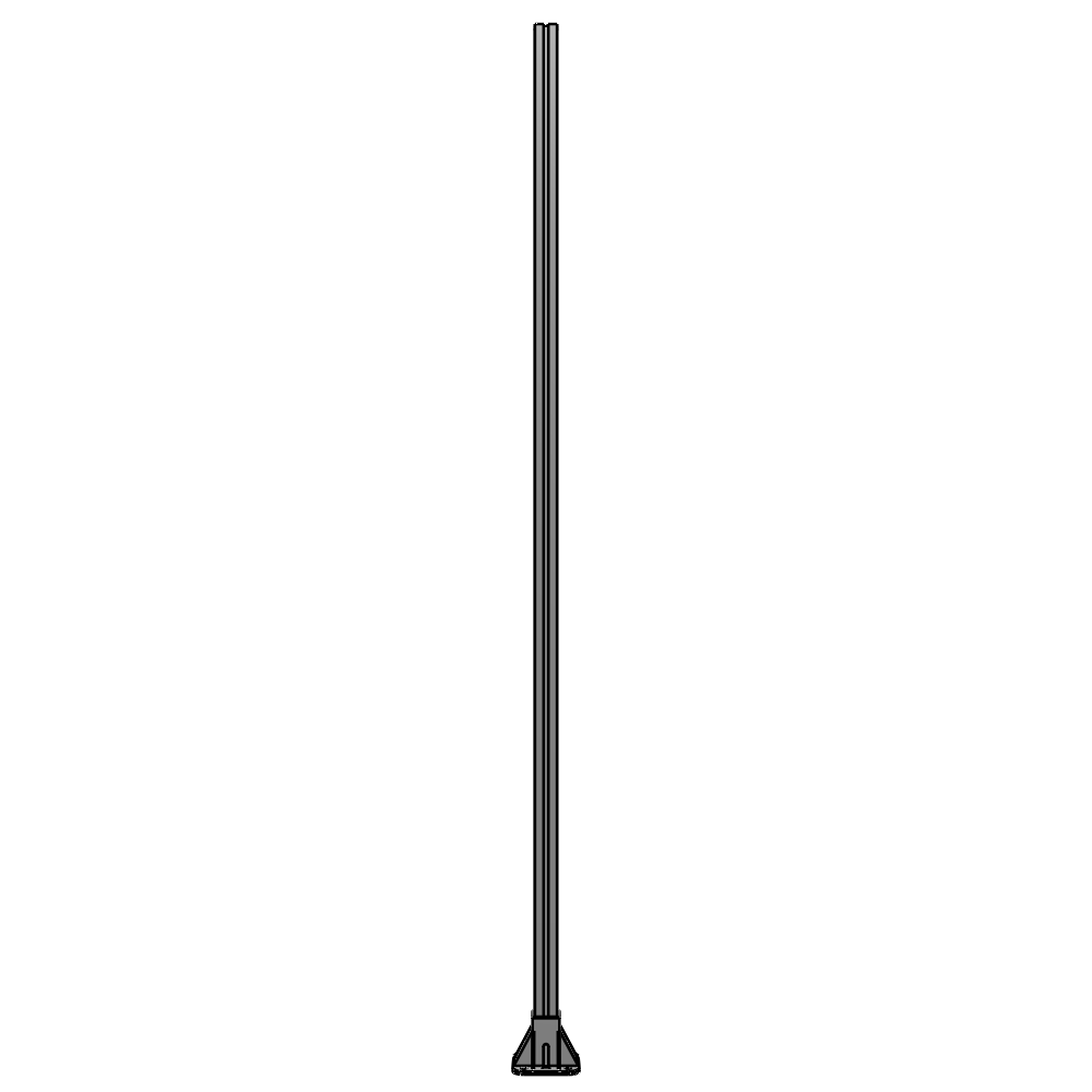 K1-2135-ZFA VERTICAL POST-4 SIDED FOOT, YELLOW INSERT, NO END CAP 45 MM X 45 MM X 2135 MM TALL, FULLY ASSEMBLED